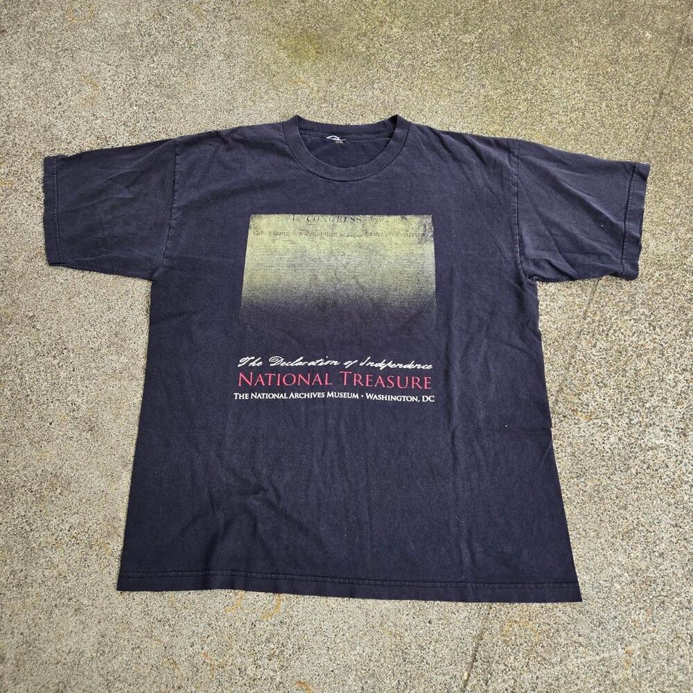 Vtg NATIONAL ARCHIVES Declaration of Independence Washington D.C. Rap T Shirt XL